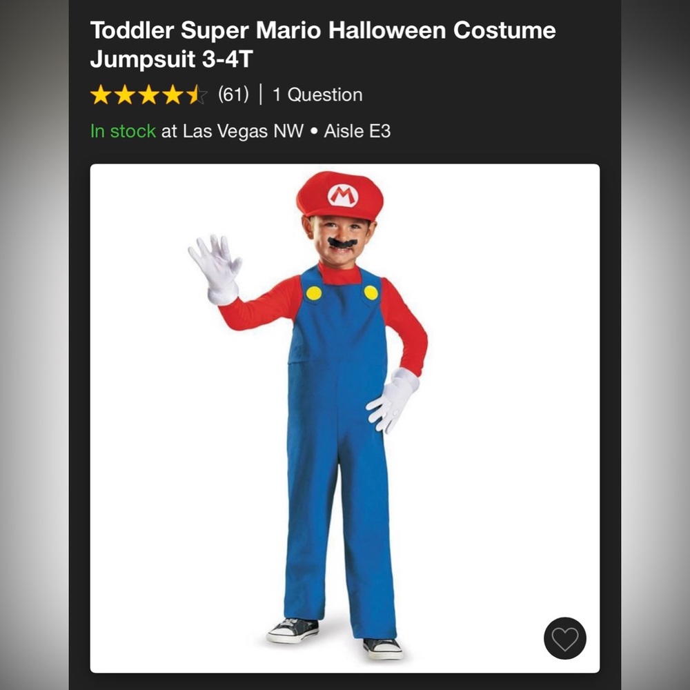 Super Mario Brothers Halloween costume